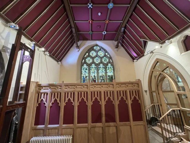 Completed chancel screen and restored ceiling at All Saints Parish Church