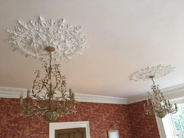 Replicated decorative ceiling roses and cornice