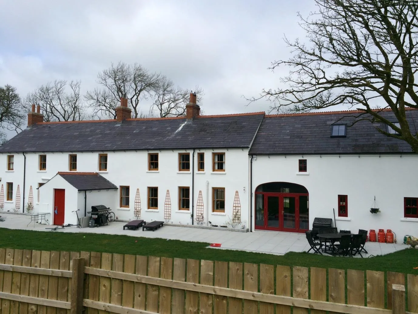 Completed rear elevation and terrace